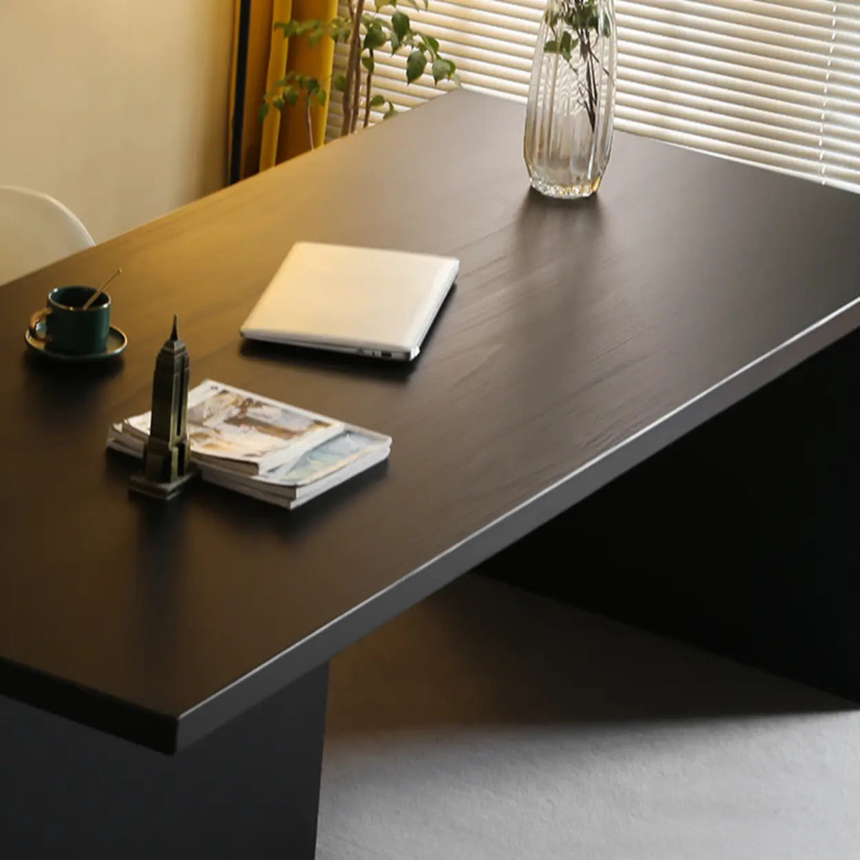 Contemporary Black Wood Writing Desk