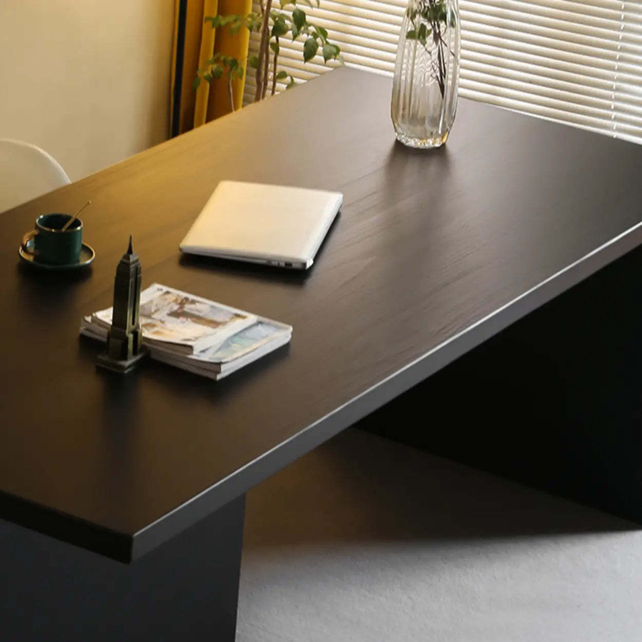 Contemporary Black Wood Writing Desk