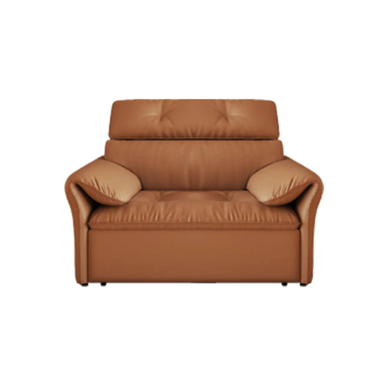 Contemporary Brown Genuine Leather Sleeper Sofa