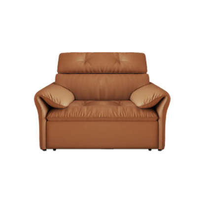 Contemporary Brown Genuine Leather Sleeper Sofa