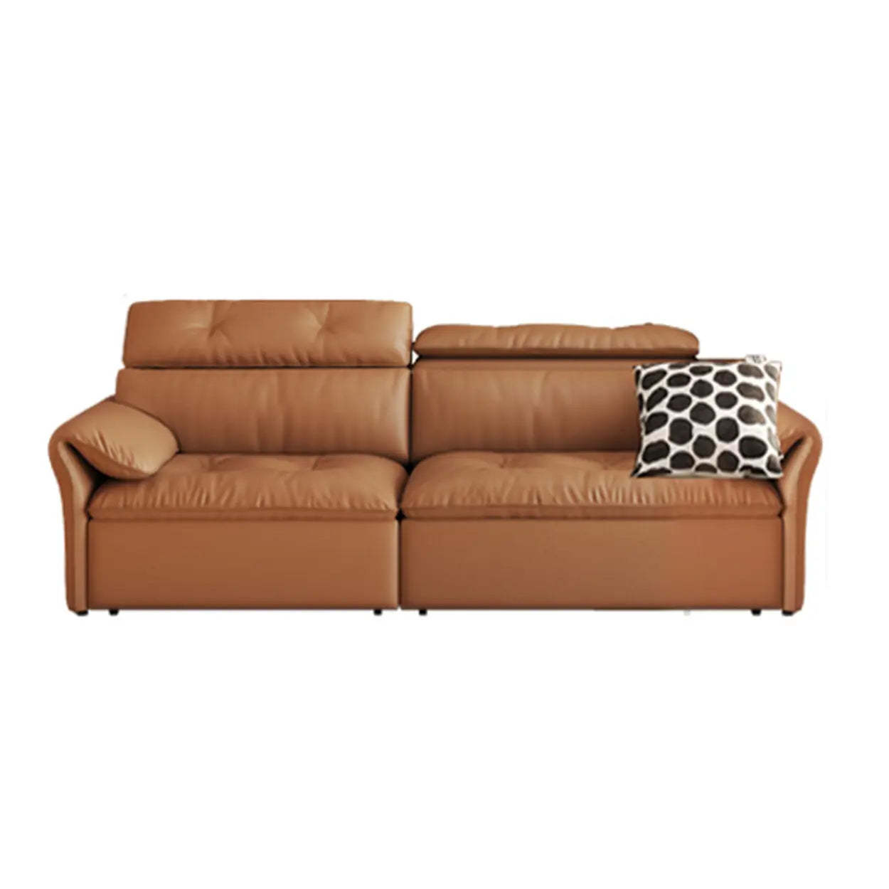 Contemporary Brown Genuine Leather Sleeper Sofa