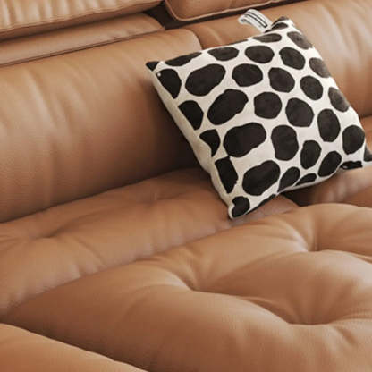 Contemporary Brown Genuine Leather Sleeper Sofa