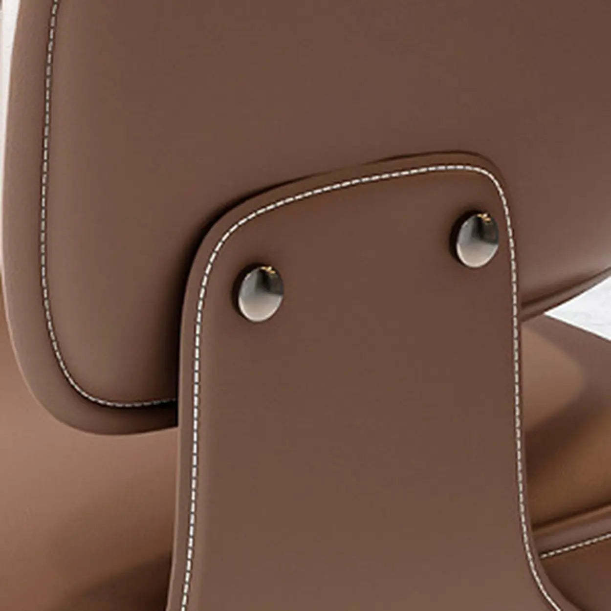 Contemporary Brown Leather Open Back Dining Chair