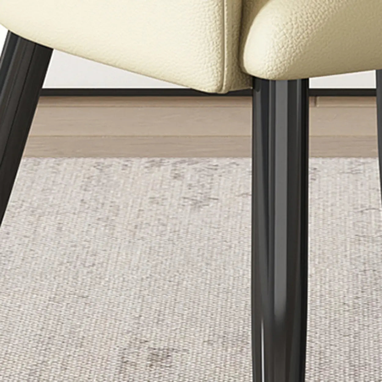 Contemporary Brown Leather Armrest Dining Chair