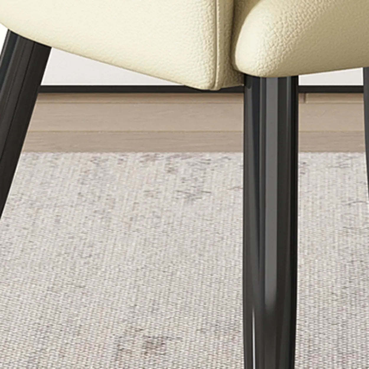 Contemporary Brown Leather Armrest Dining Chair