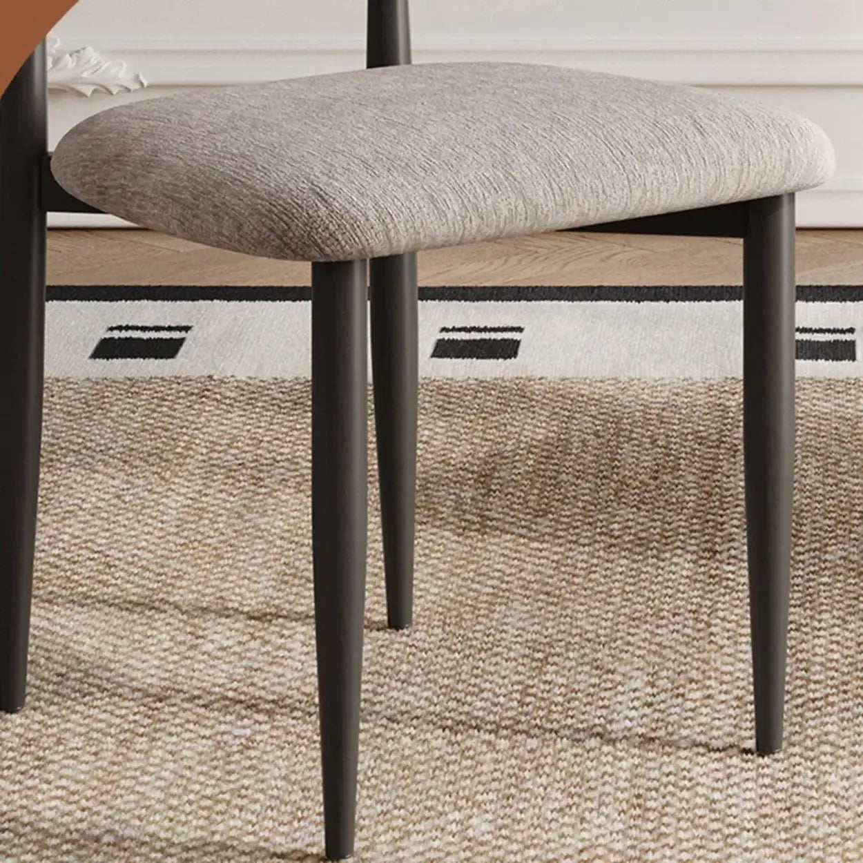 Contemporary Chenille Armless Dining Chair Set of 2