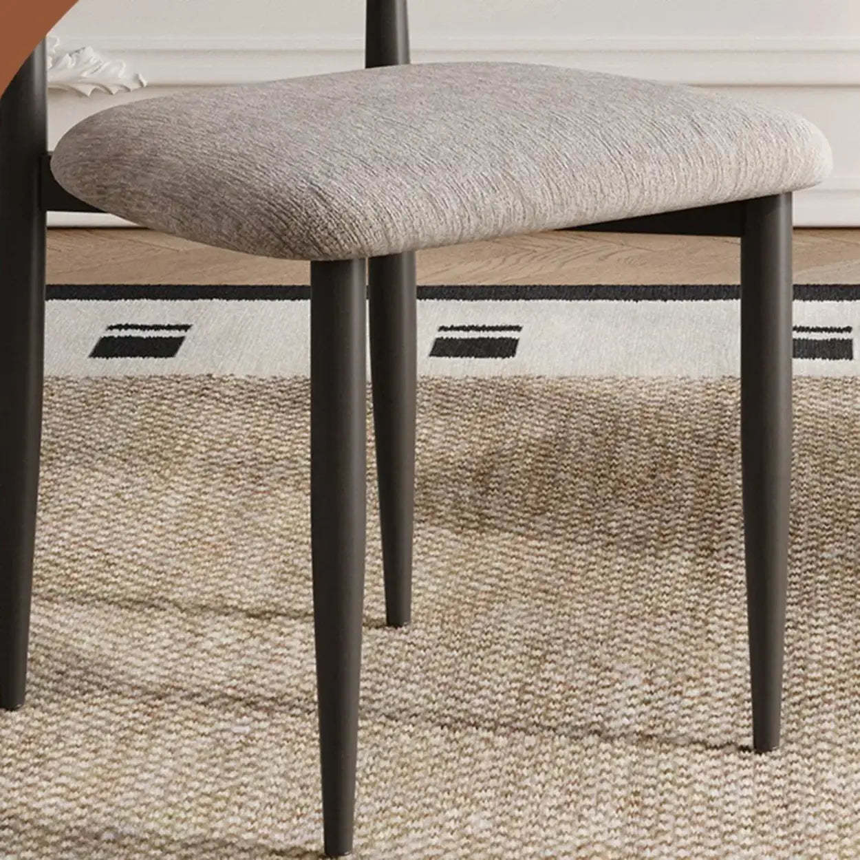 Contemporary Chenille Armless Dining Chair Set of 2