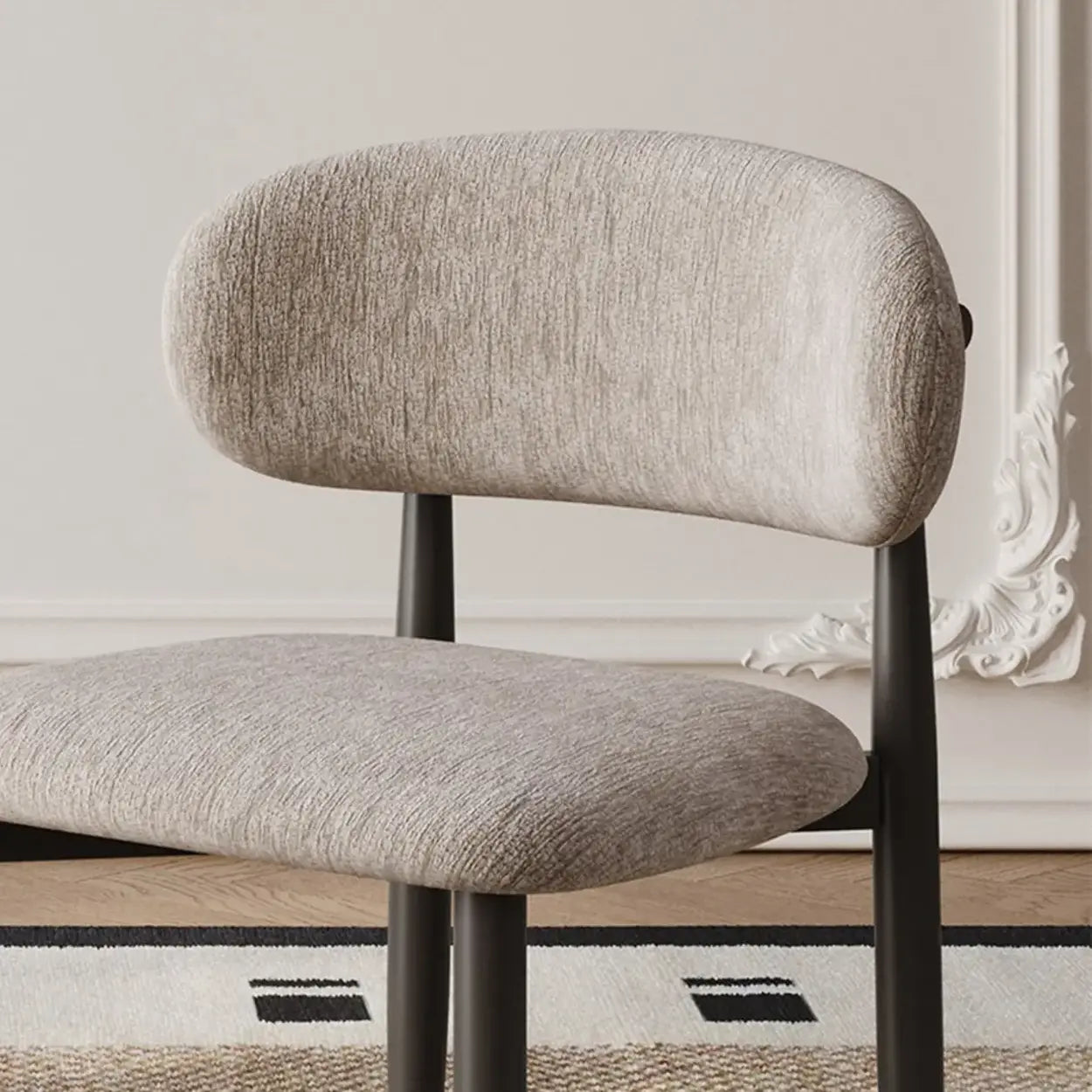 Contemporary Chenille Armless Dining Chair Set of 2