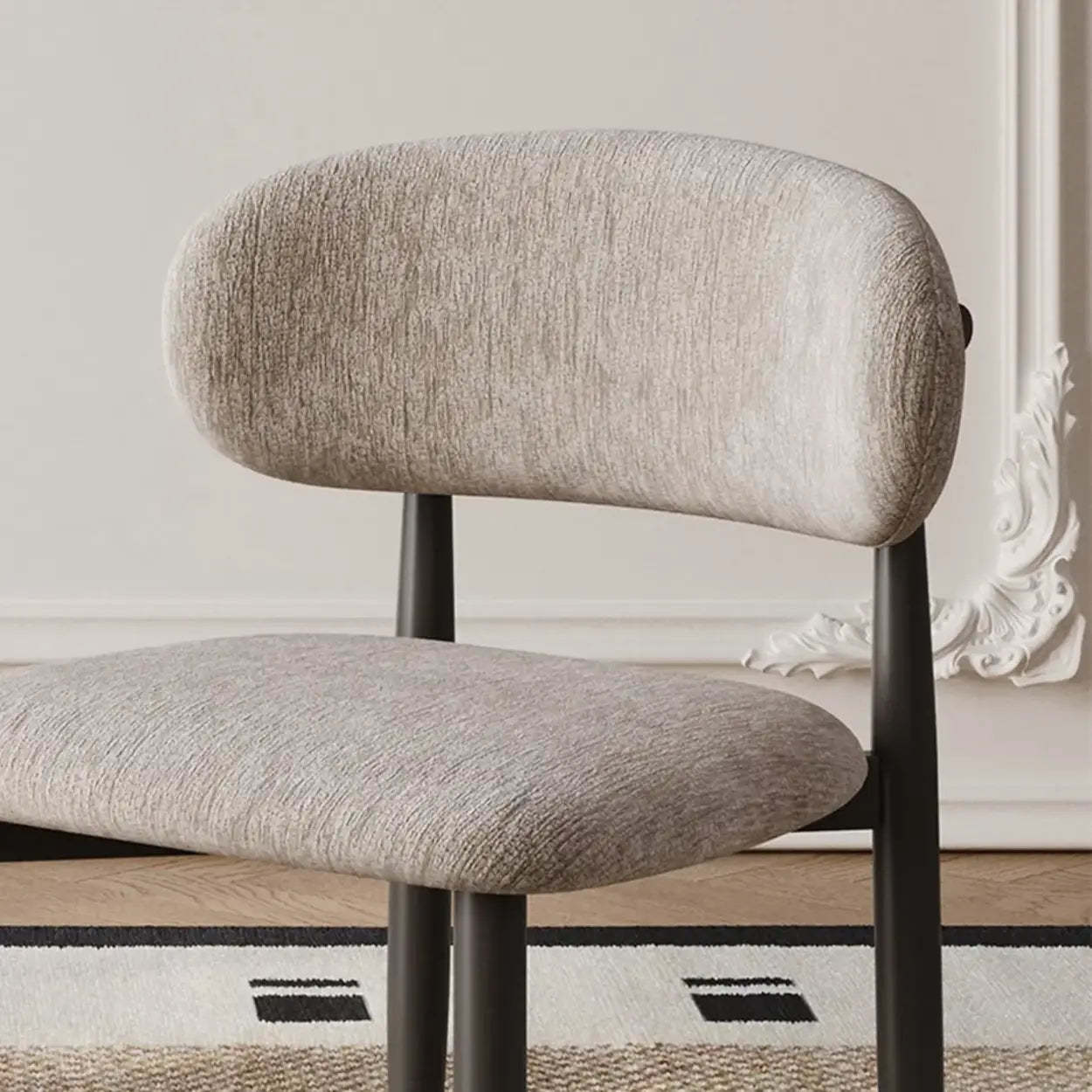 Contemporary Chenille Armless Dining Chair Set of 2