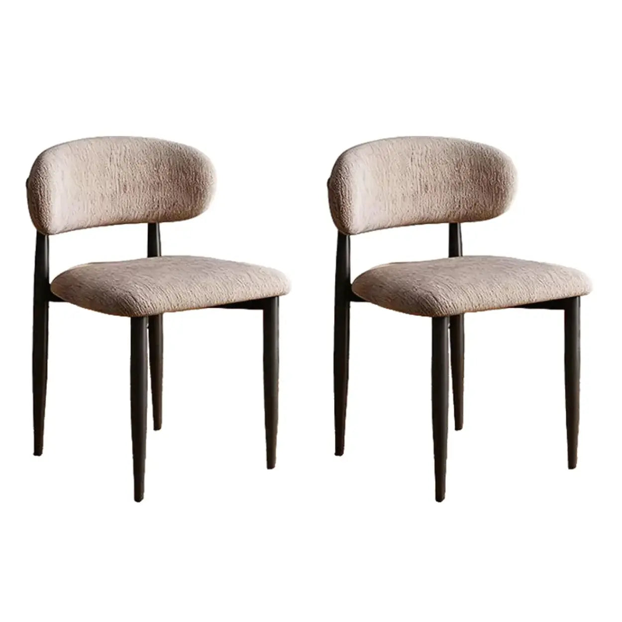 Contemporary Chenille Armless Dining Chair Set of 2