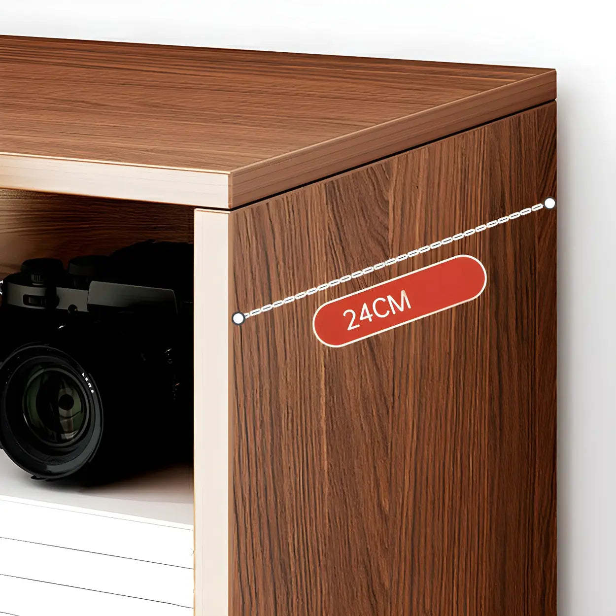 Wood Closed-Back Standard Bookcase — Oak