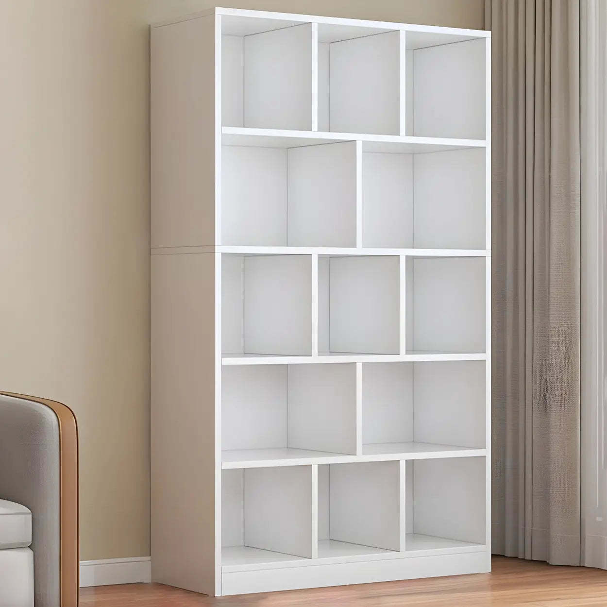 Wood Closed-Back Standard Bookcase — White