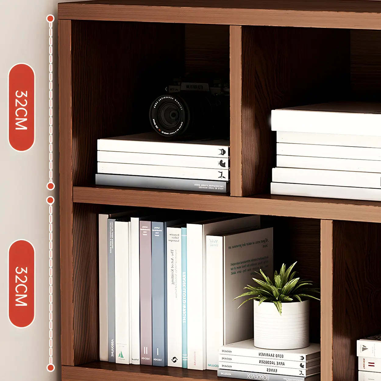 Wood Closed-Back Standard Bookcase — White