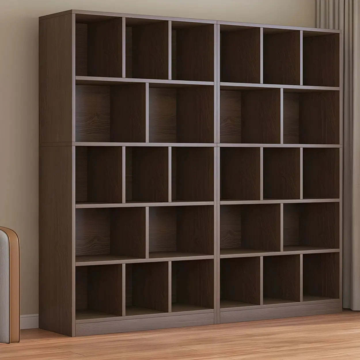 Wood Closed-Back Standard Bookcase — Natural Finish