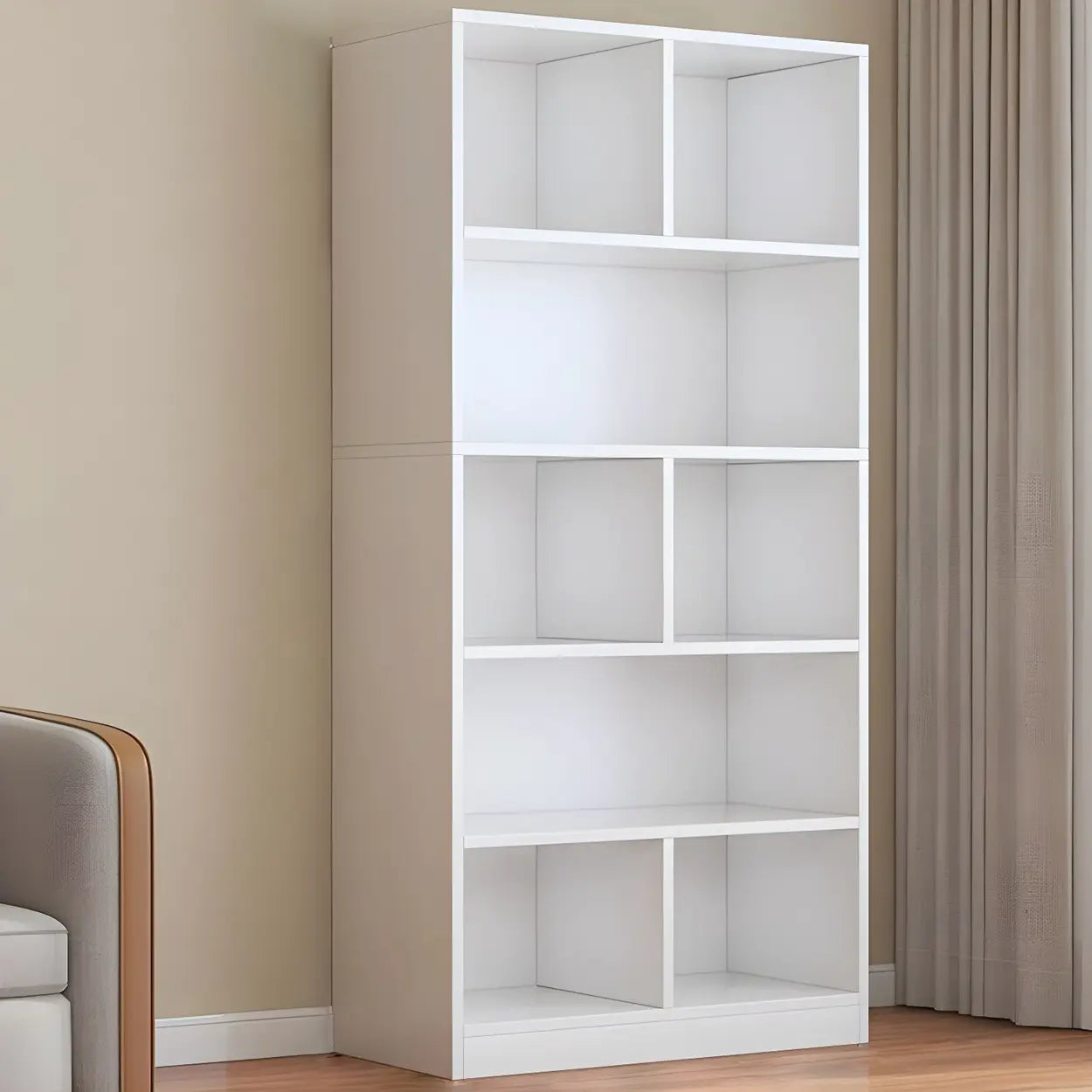 Wood Closed-Back Standard Bookcase — Natural Finish