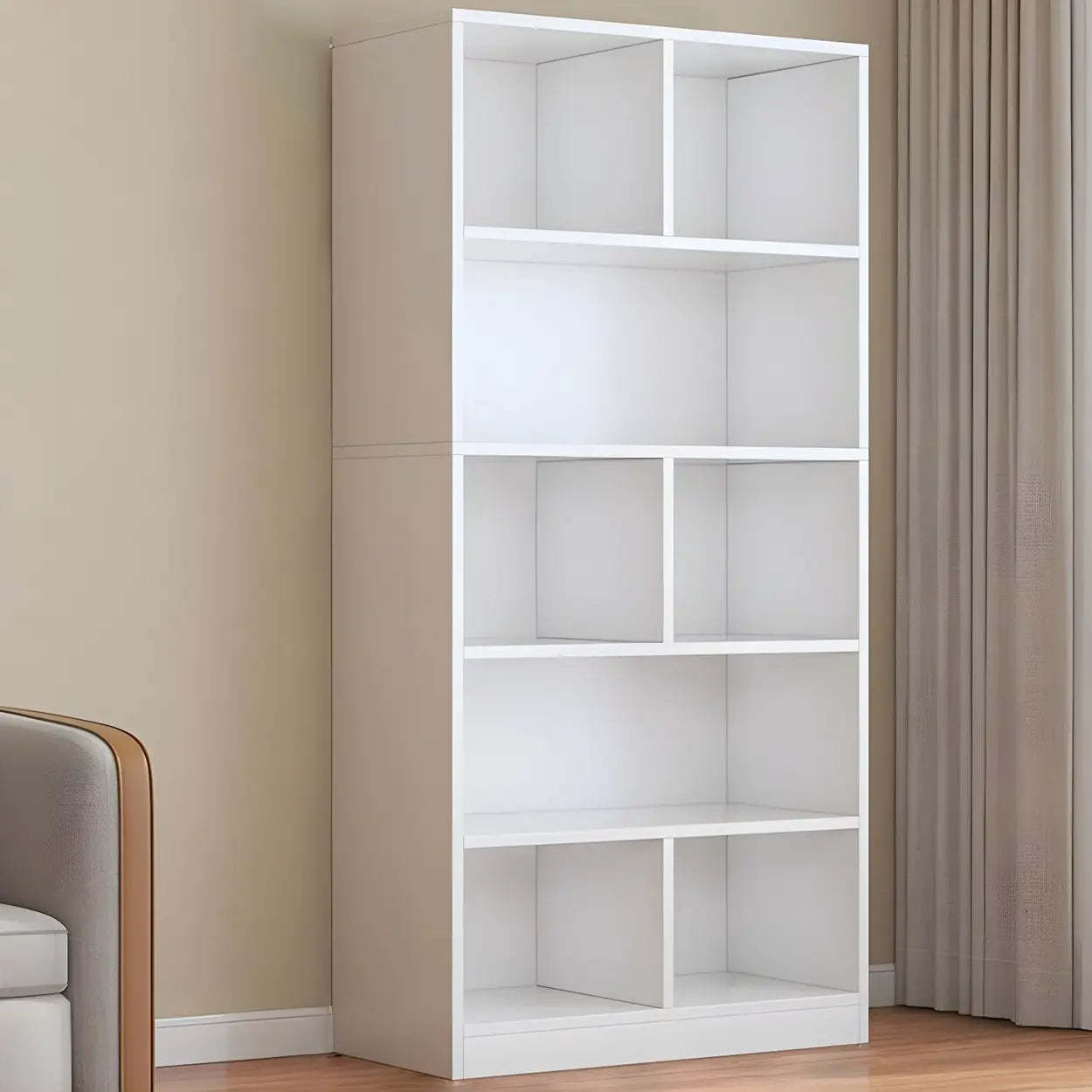 Wood Closed-Back Standard Bookcase — Natural Finish