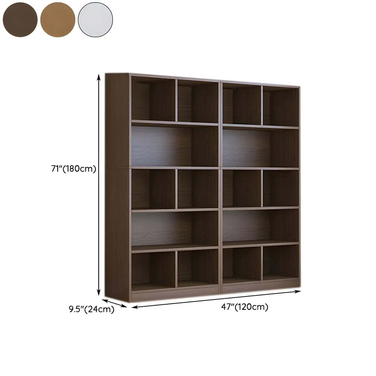 Wood Closed-Back Standard Bookcase