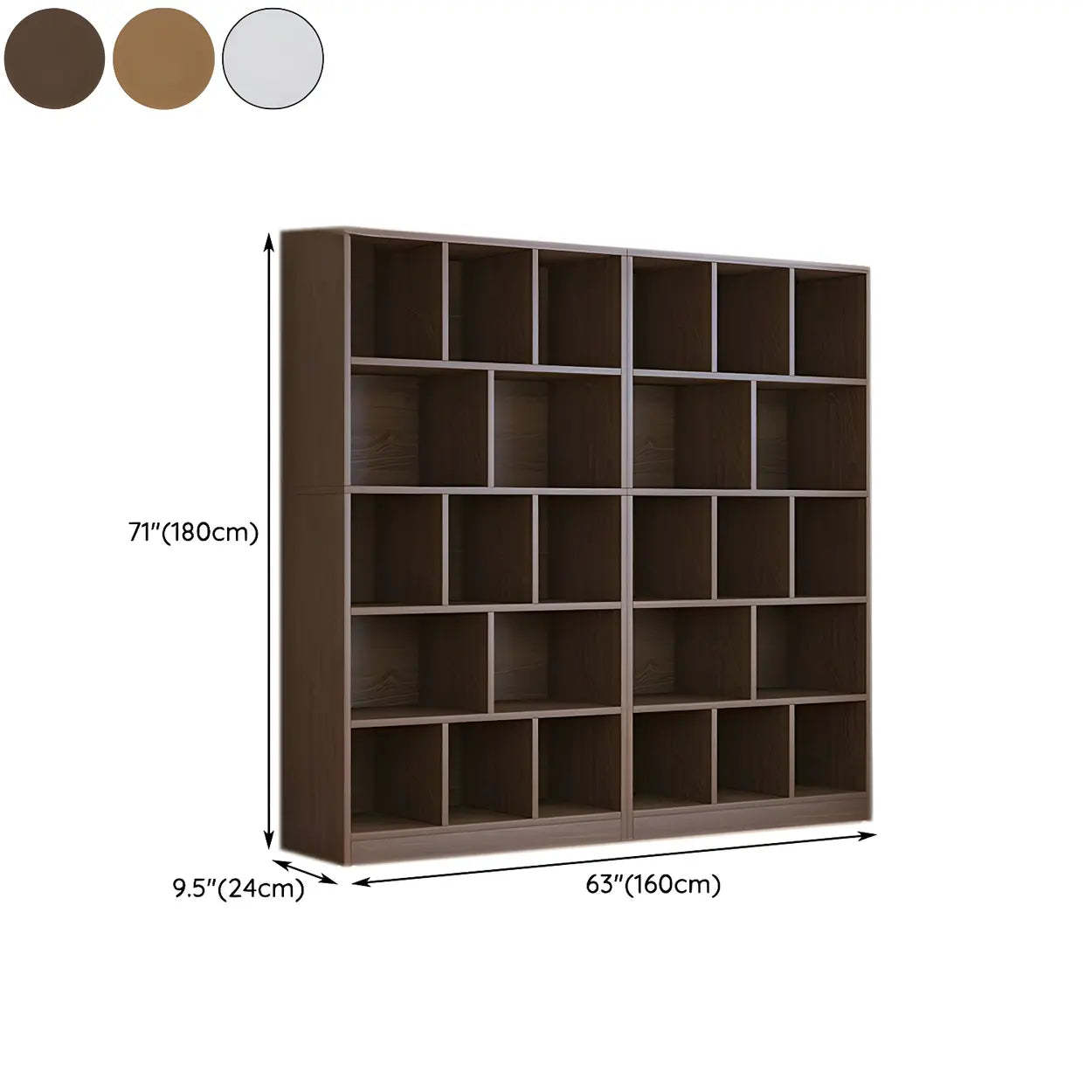 Wood Closed-Back Standard Bookcase