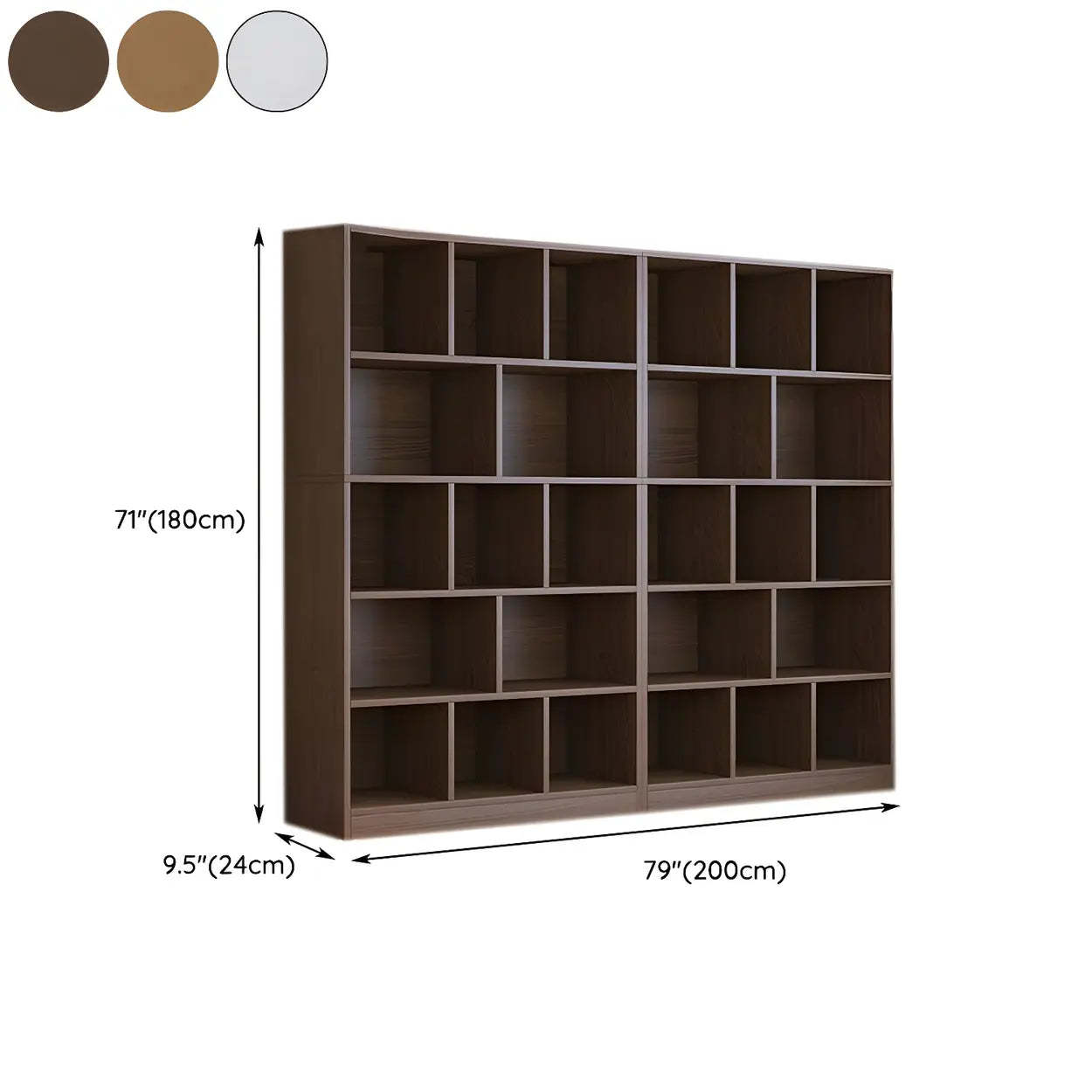 Wood Closed-Back Standard Bookcase