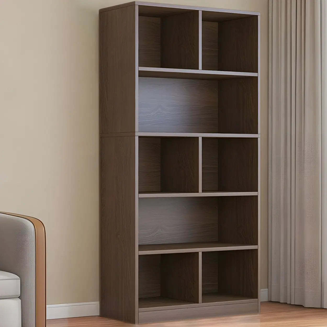Wood Closed-Back Standard Bookcase — Natural Finish