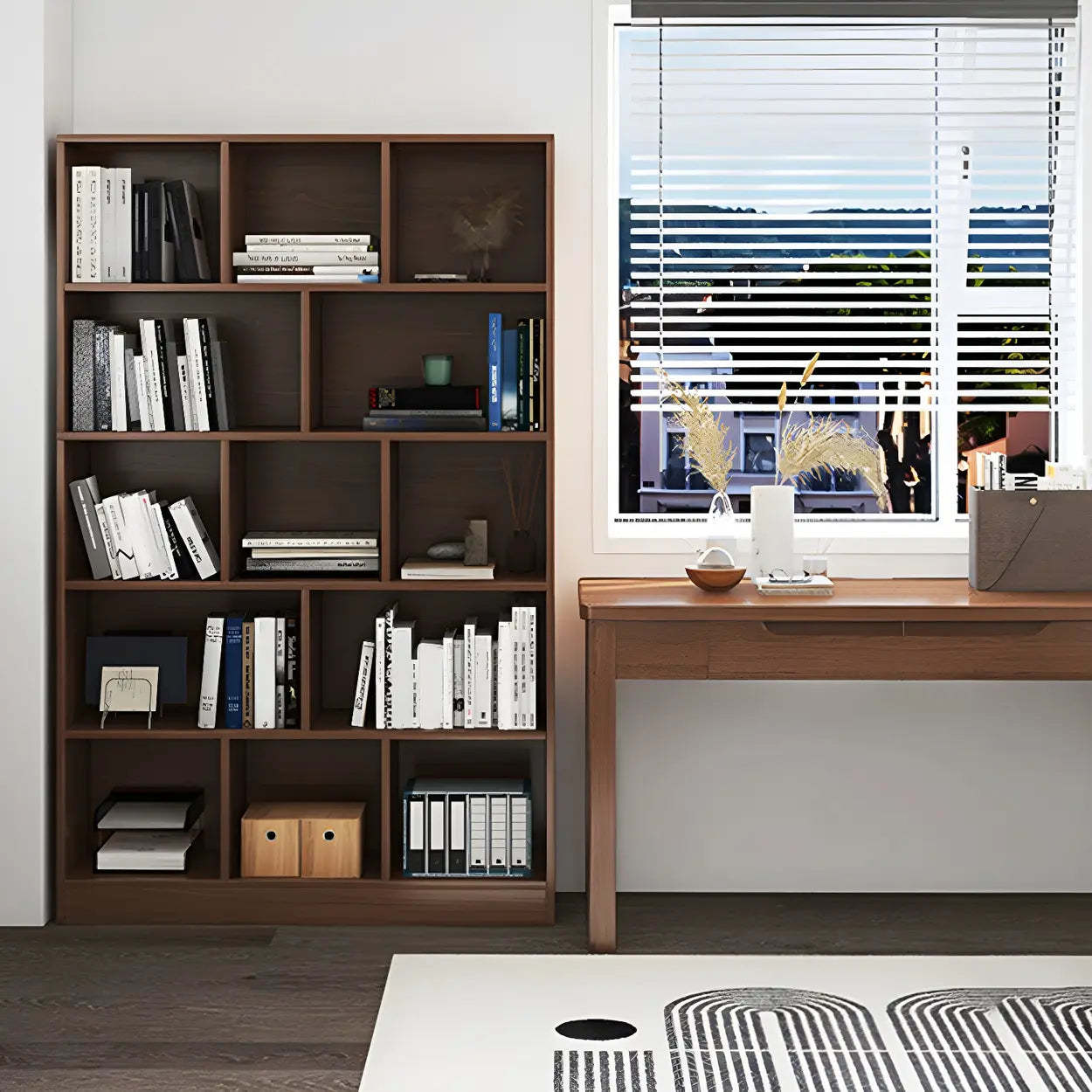 Wood Closed-Back Standard Bookcase — Natural Finish