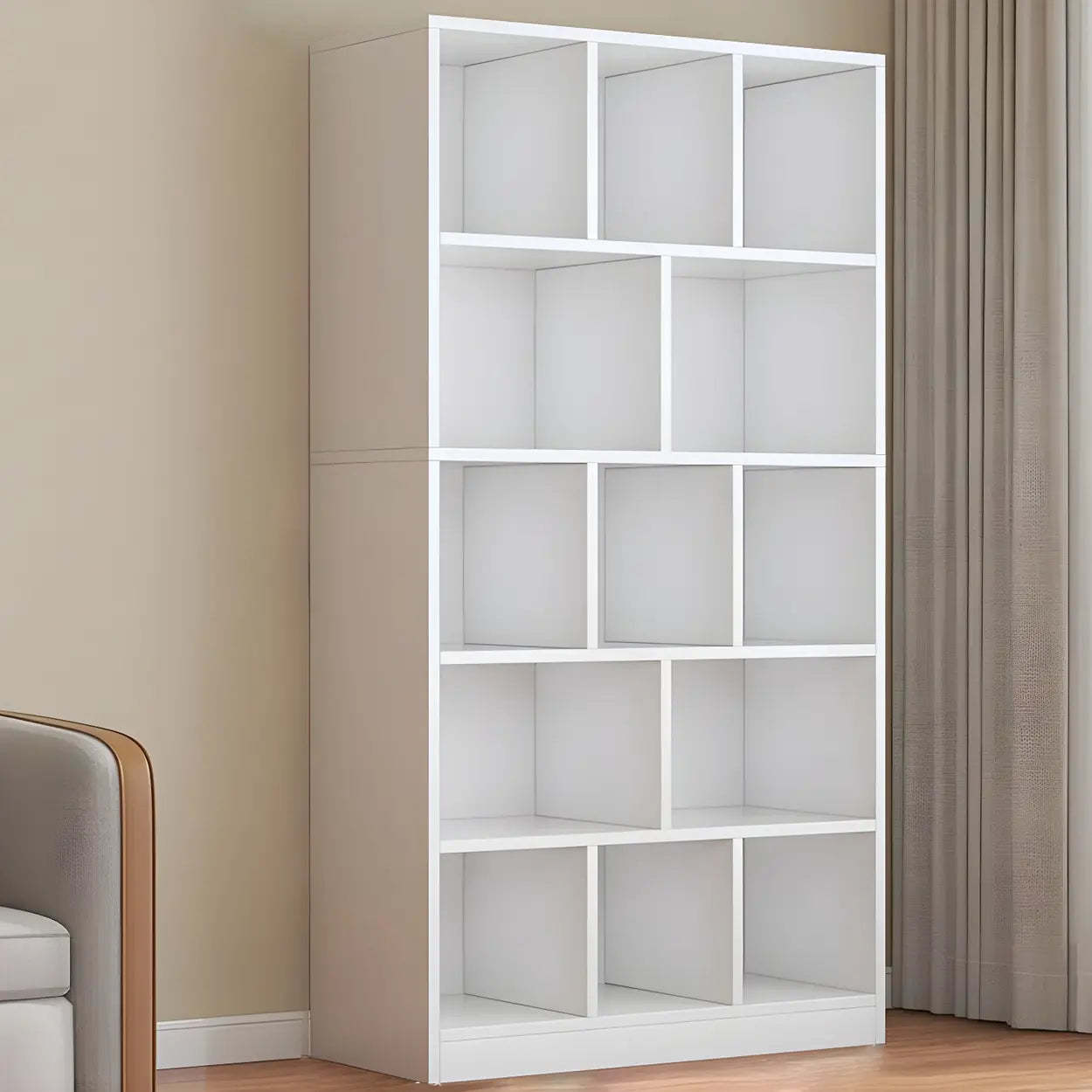 Wood Closed-Back Standard Bookcase — Oak