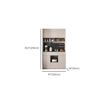 Contemporary Dove Gray Wood Large Open Sideboard
