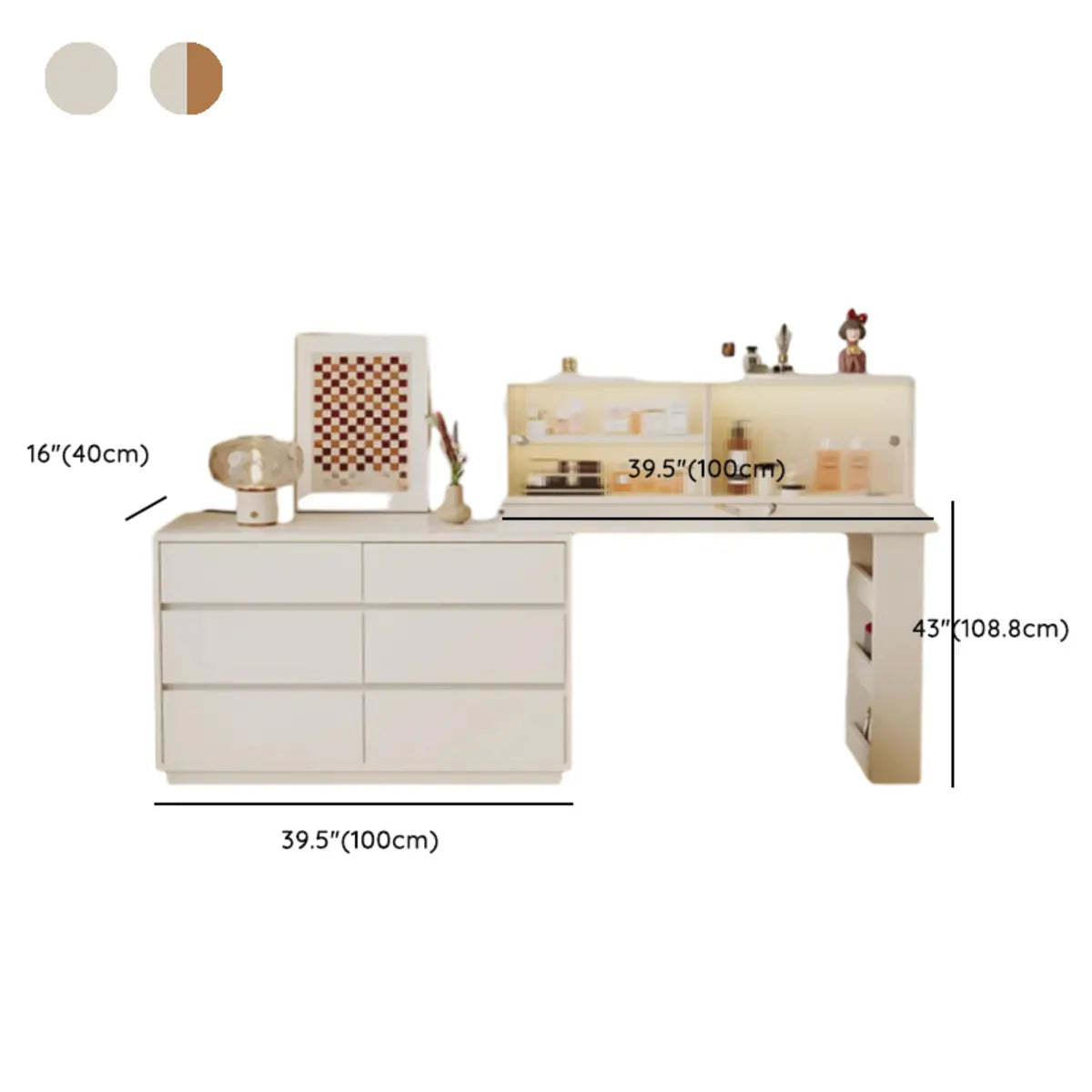 Contemporary White Wood Sliding Vanity
