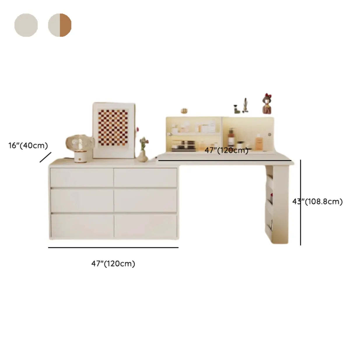 Contemporary White Wood Sliding Vanity