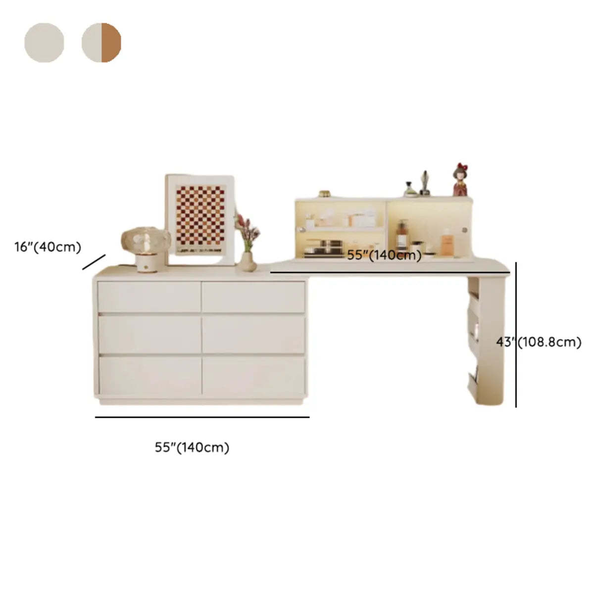 Contemporary White Wood Sliding Vanity