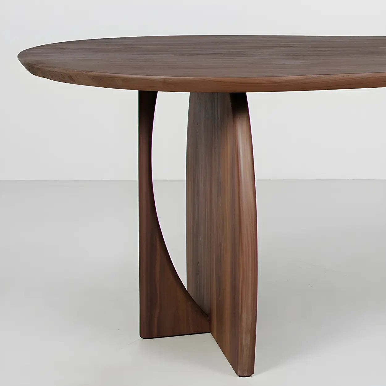 Contemporary Free-Form Brown Pine Dining Table