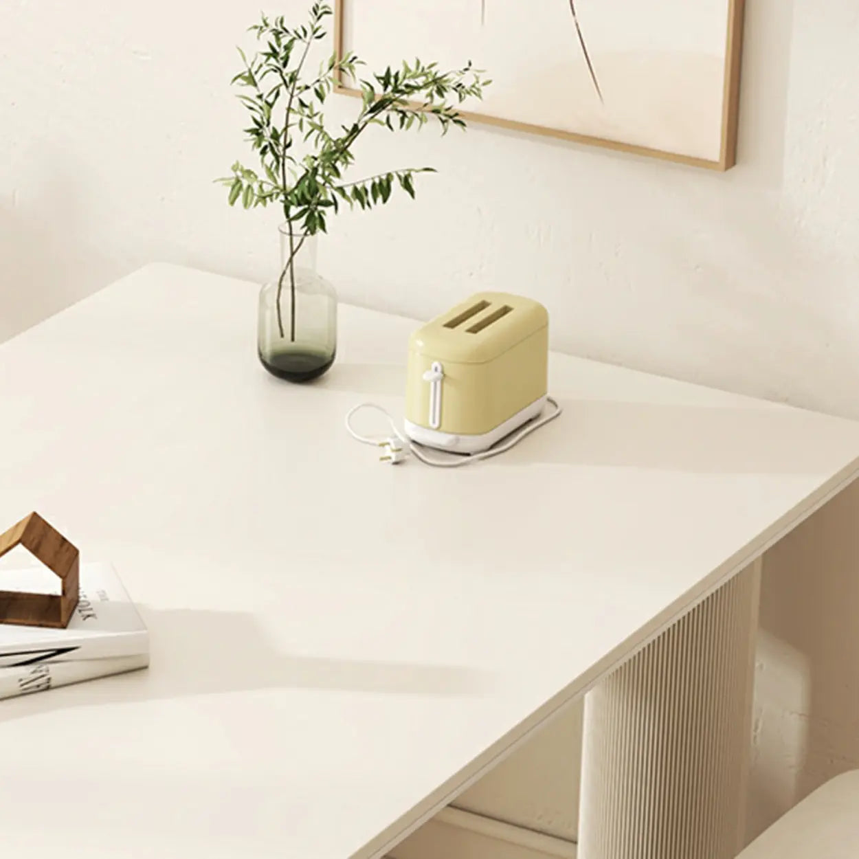 Contemporary Free Form White Stone Dining Table