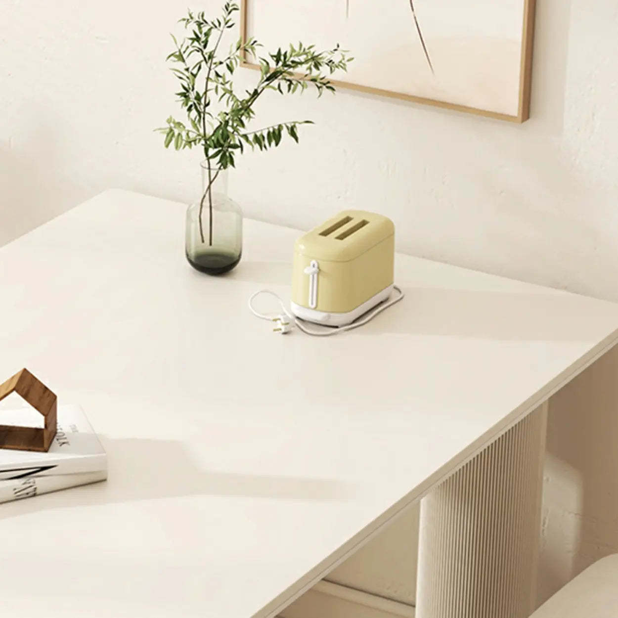 Contemporary Free Form White Stone Dining Table