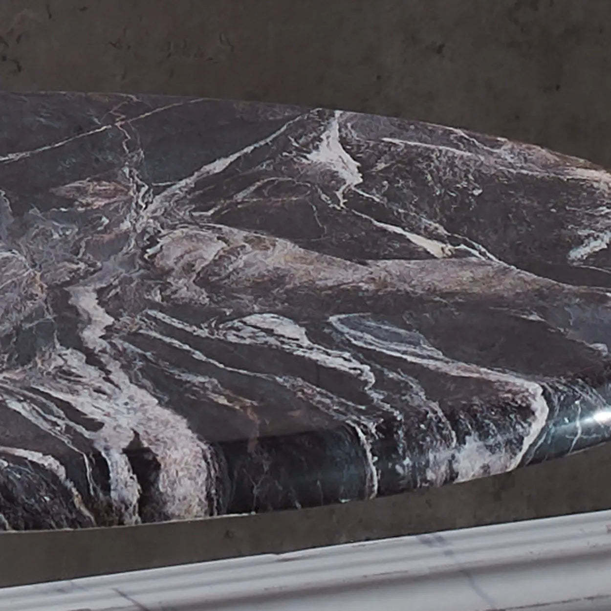 Contemporary Gold-Base Round Walnut Side Table