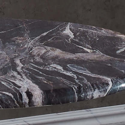 Contemporary Gold-Base Round Walnut Side Table