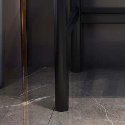 Contemporary Gray Stone Drawer H-Shape Computer Desk