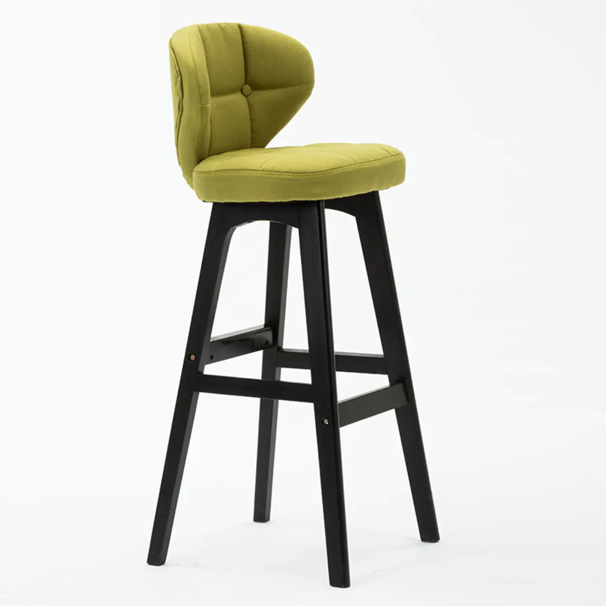 Green Upholstered Bucket Bar Stool with Backrest