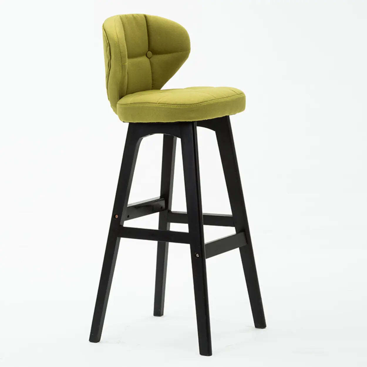 Green Upholstered Bucket Bar Stool with Backrest