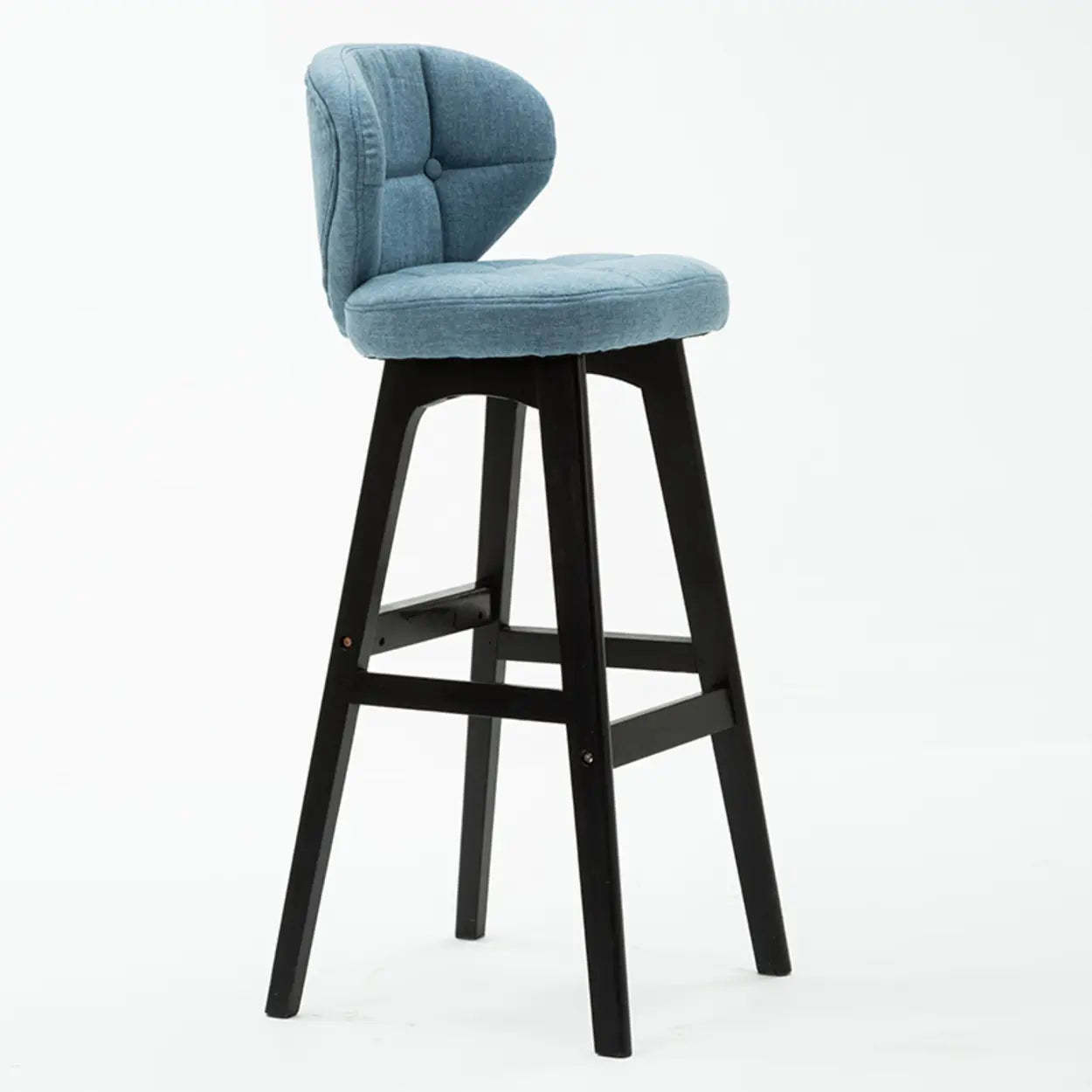 Green Upholstered Bucket Bar Stool with Backrest
