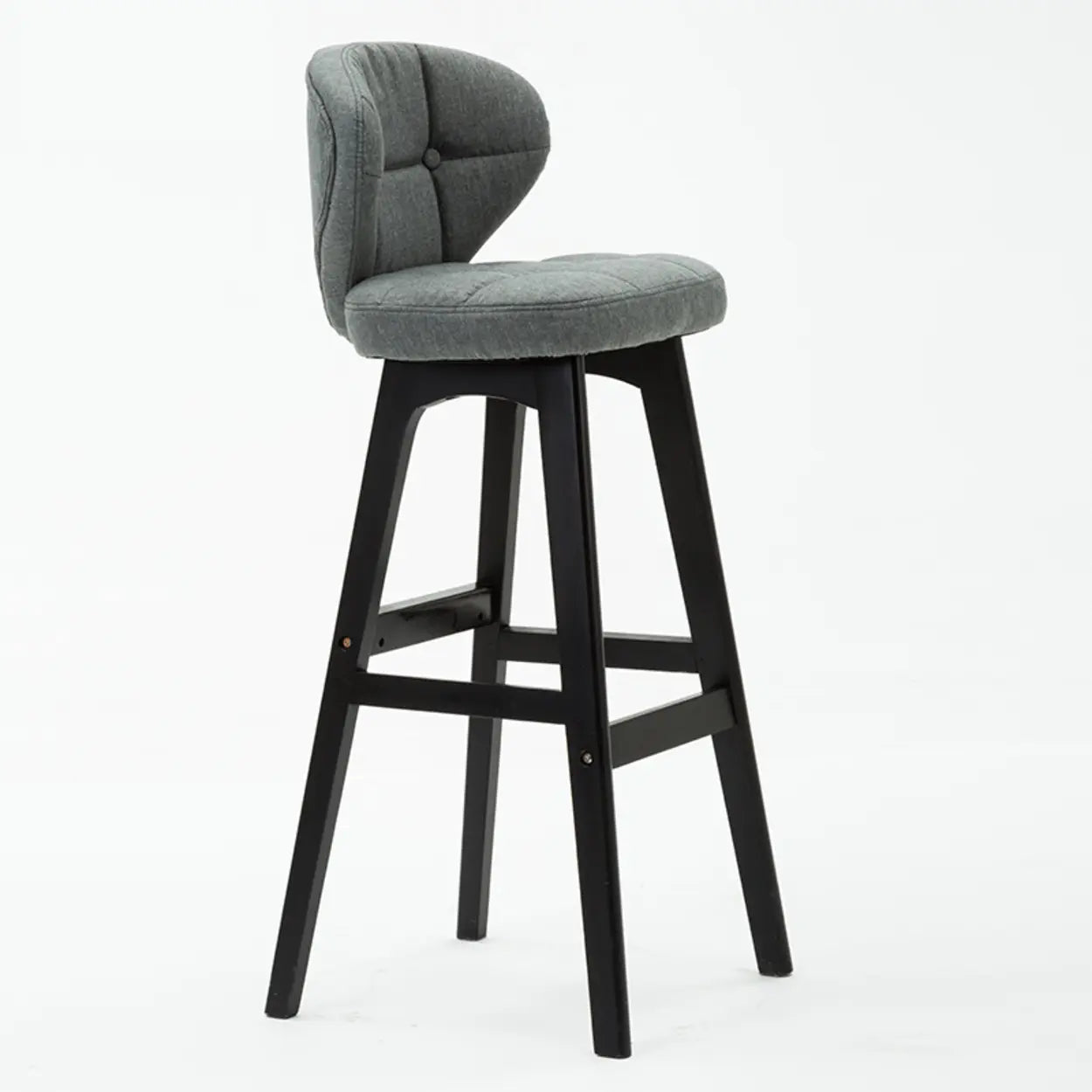 Green Upholstered Bucket Bar Stool with Backrest