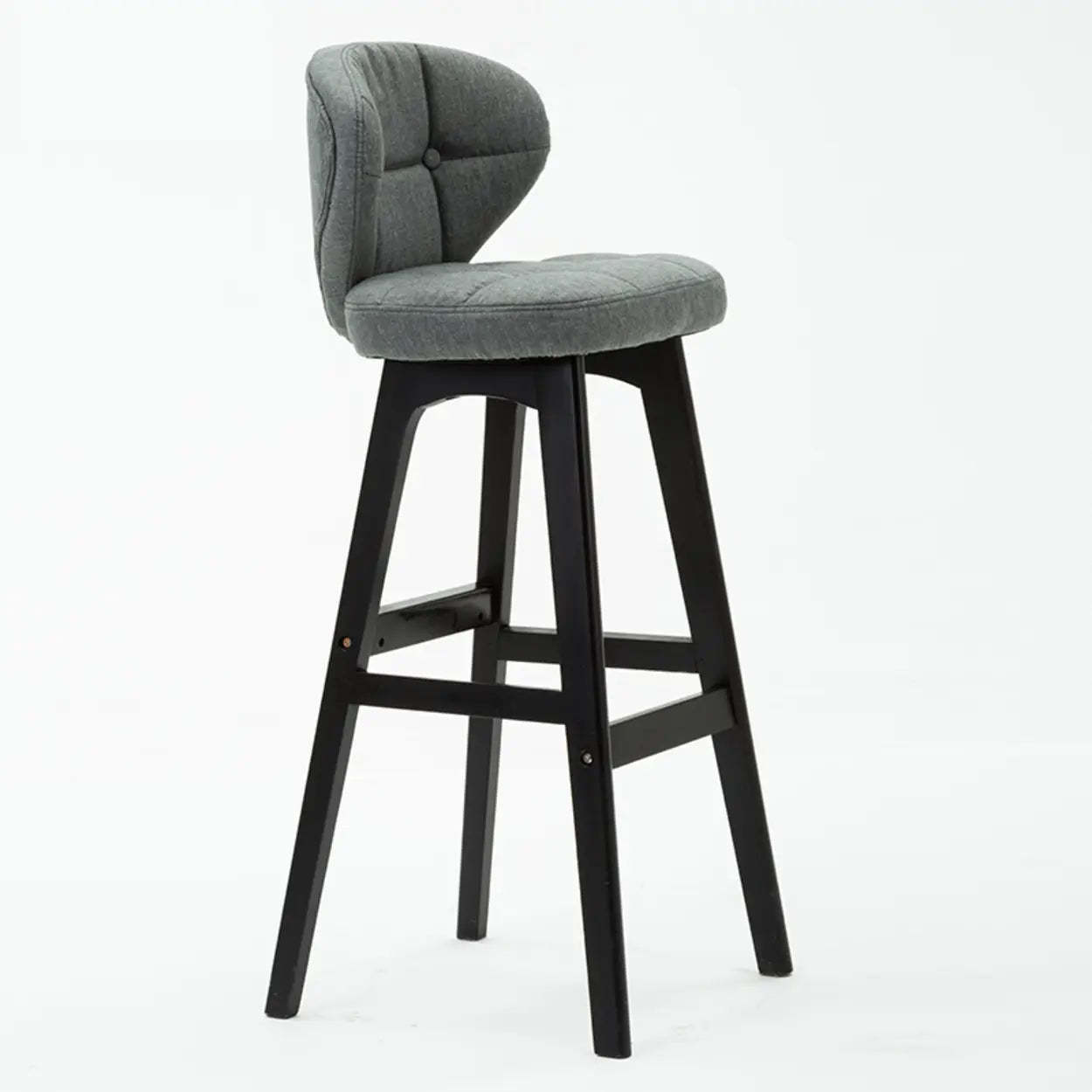 Modern bucket backrest green fabric wood bar & counter stools, Lighom
