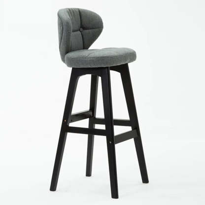 Green Upholstered Bucket Bar Stool with Backrest