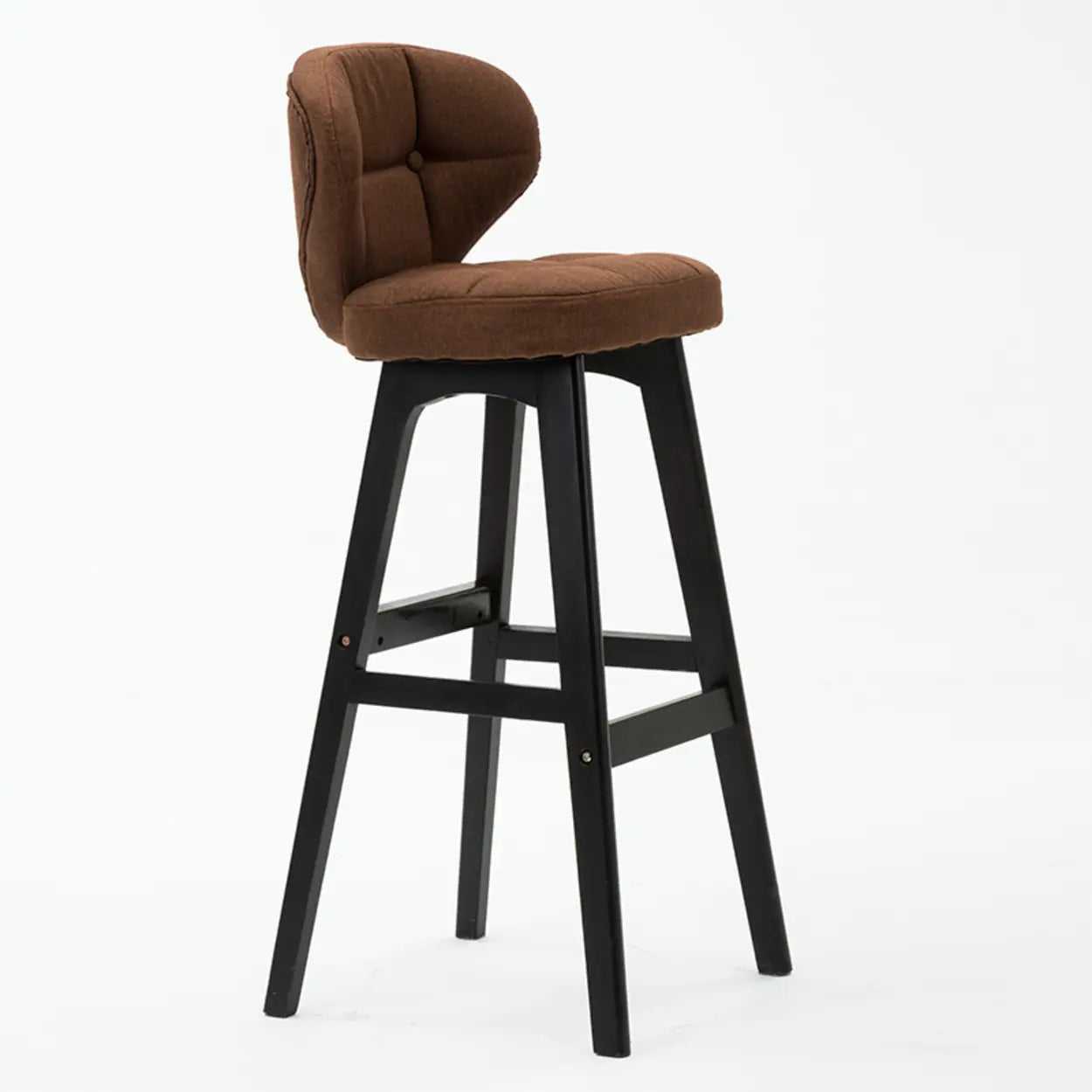 Green Upholstered Bucket Bar Stool with Backrest
