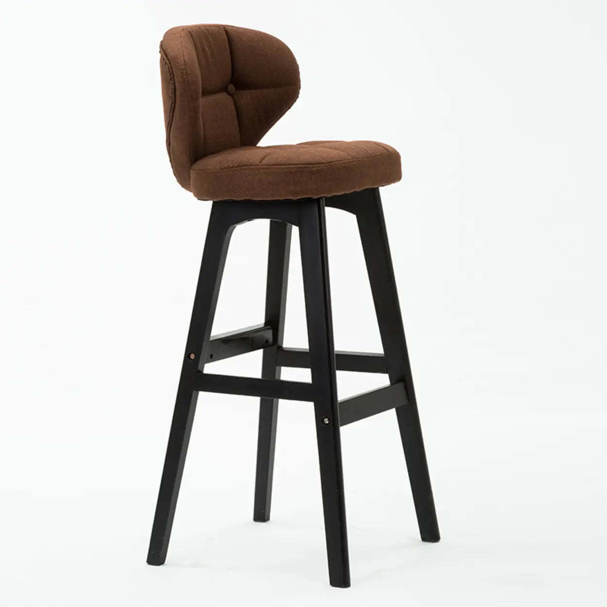 Green Upholstered Bucket Bar Stool with Backrest
