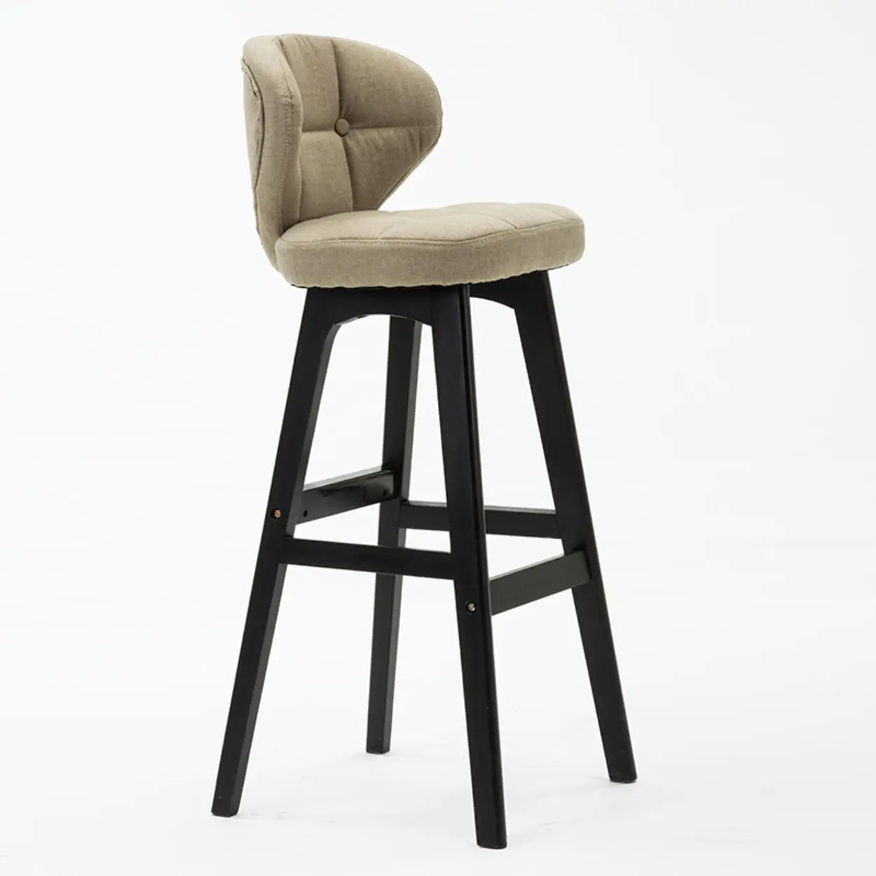 Green Upholstered Bucket Bar Stool with Backrest