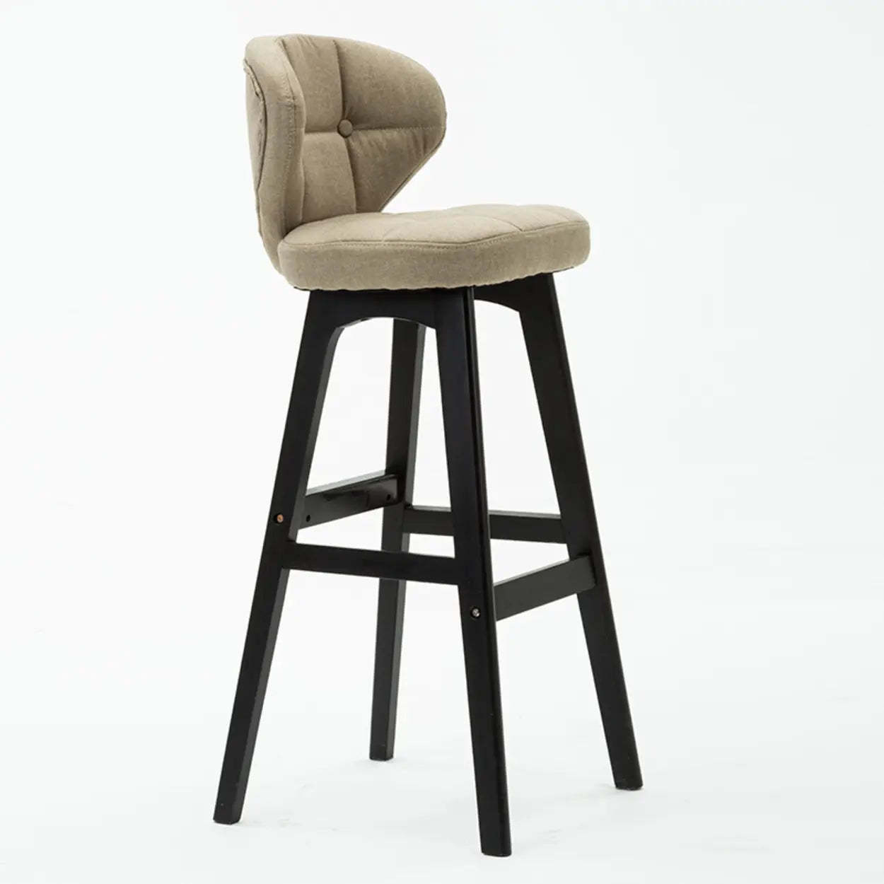 Green Upholstered Bucket Bar Stool with Backrest