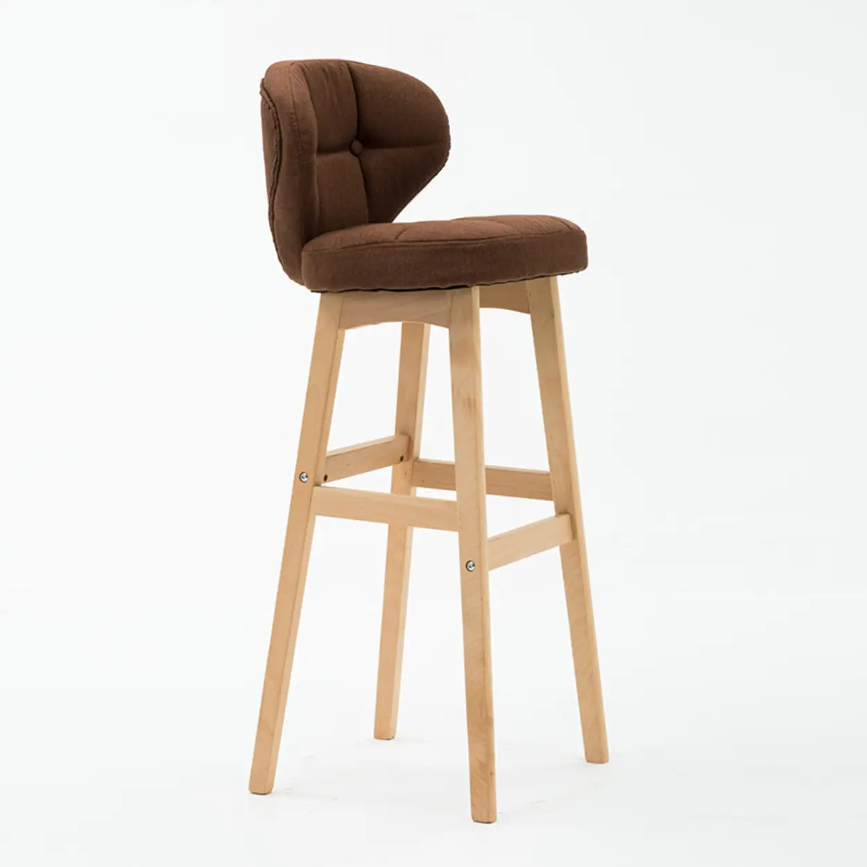 Green Upholstered Bucket Bar Stool with Backrest — Lake Blue / Black
