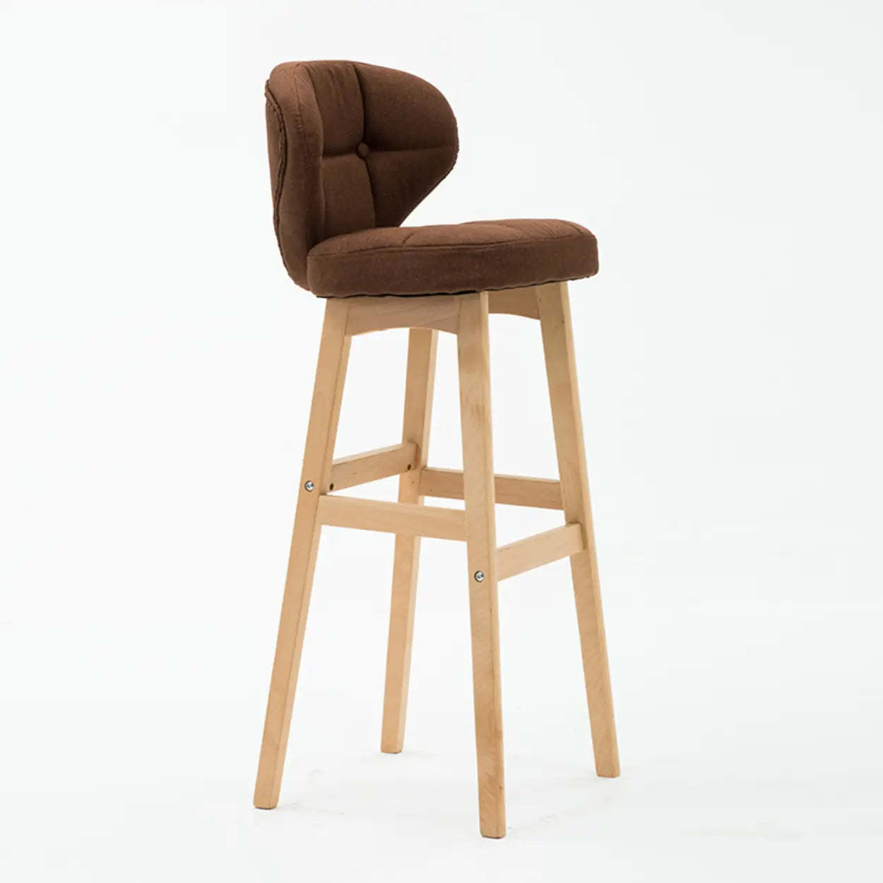 Green Upholstered Bucket Bar Stool with Backrest — Lake Blue / Black