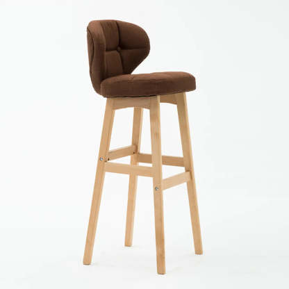 Green Upholstered Bucket Bar Stool with Backrest — Lake Blue / Black