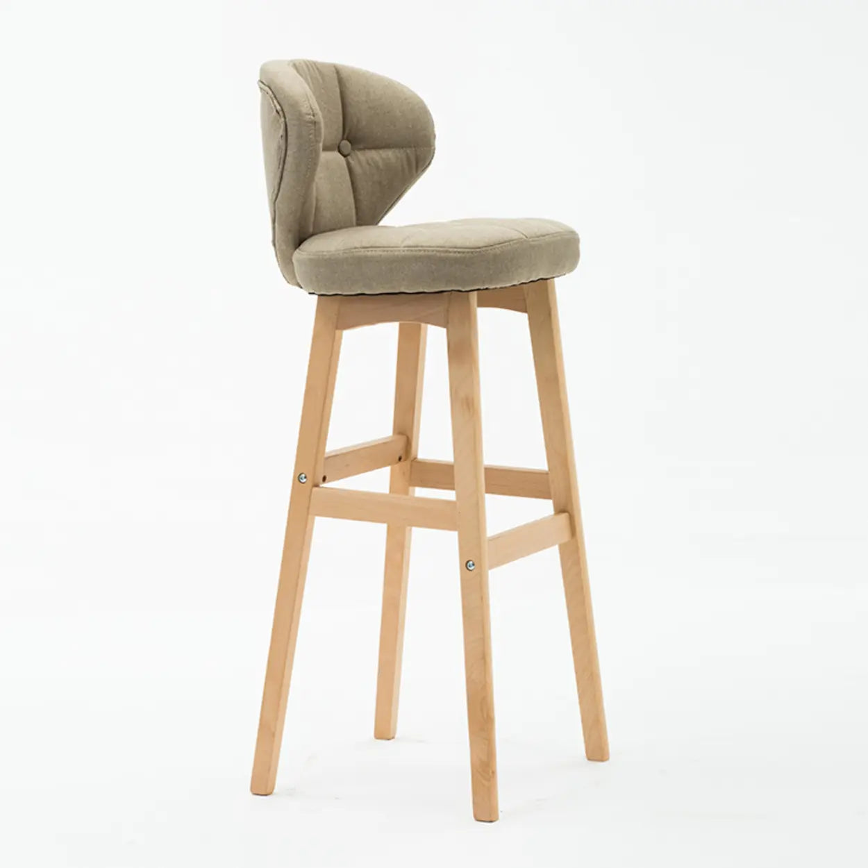 Green Upholstered Bucket Bar Stool with Backrest — Green / Black